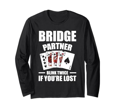 Bridge Bash Partner Design Männer Frauen Karten Spieleabend Langarmshirt von Lustiges Bridge Spiel Outfit