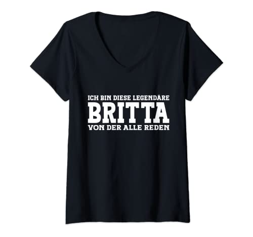 Damen Britta - Lustiges Vorname Frauen Namen Spruch Britta T-Shirt mit V-Ausschnitt Damen Britta - Lustiges Vorname Frauen Namen Spruch Britta T-Shirt mit V-Ausschnitt von Lustiges Britta Geschenk Damen Britta Spruch