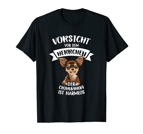 Herren Vorsicht Vor Dem Herrchen Der Chihuahua Ist Harmlos Gassi T-Shirt Herren Vorsicht Vor Dem Herrchen Der Chihuahua Ist Harmlos Gassi T-Shirt von Lustiges Chihuahua Geschenk Für Hunde Papas