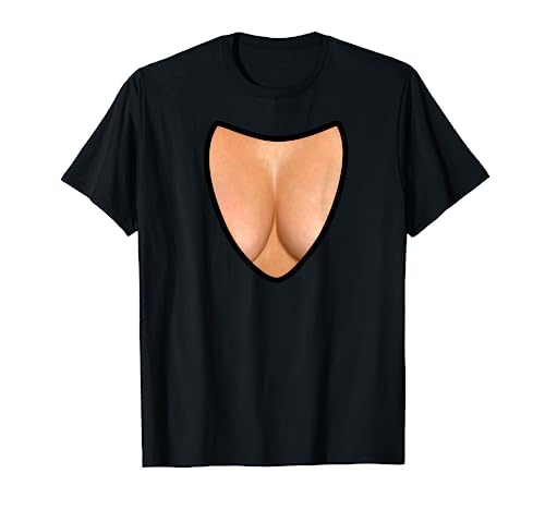 Titten Ausschnitt Frauen Brüste Kostüm Karneval Halloween T-Shirt Titten Ausschnitt Frauen Brüste Kostüm Karneval Halloween T-Shirt von Lustiges Damen Brust Kostüm Malle Party