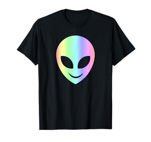 Lächelnd Außerirdischer Kopf Alien Head Kostüm Damen Herren T-Shirt von Lustiges Damen & Herren Außerirdischer Co.