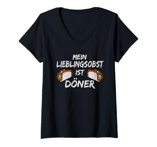 Damen Shirt, Mein Lieblingsobst Ist DÖNER, T-Shirt Lustige Sprüche T-Shirt mit V-Ausschnitt Damen Shirt, Mein Lieblingsobst Ist DÖNER, T-Shirt Lustige Sprüche T-Shirt mit V-Ausschnitt von Lustiges Döner Obst T-Shirt Geschenk
