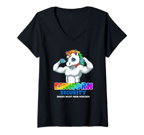 Damen Einhorn Security Freund - Ärgere Nicht Mein Mädchen T-Shirt mit V-Ausschnitt Damen Einhorn Security Freund - Ärgere Nicht Mein Mädchen T-Shirt mit V-Ausschnitt von Lustiges Einhorn Mann T-Shirts & Geschenke