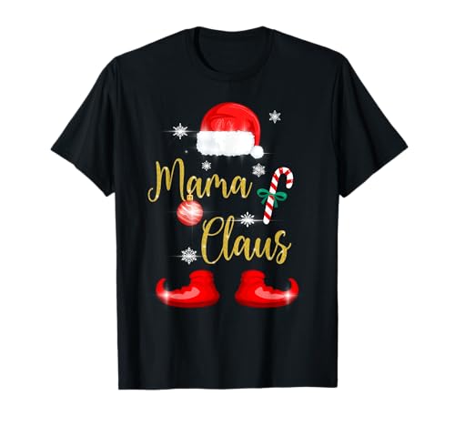 Mama Claus Weihnachten Familien Partnerlook Geschenk Mutter T-Shirt von Lustiges Weihnachts Geschenke