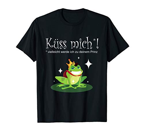Herren Froschkönig Küss mich ich werde Prinz Karneval Kostüm T-Shirt von Lustiges Fasching Shirts Frosch Küss mich Kostüm