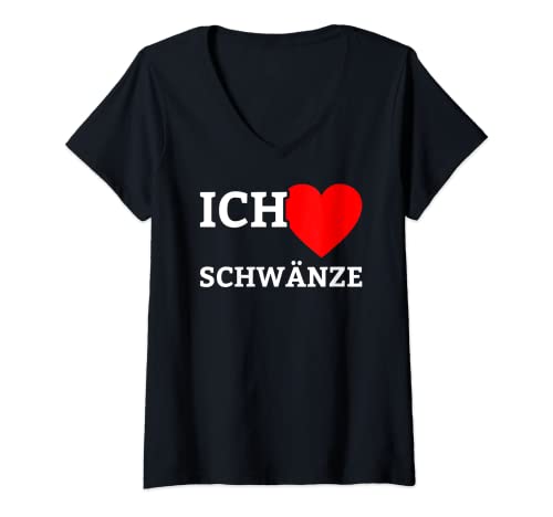 Damen Ich liebe Schwänze Spaß Penis Schwanz Geburtstagsgeschenk T-Shirt mit V-Ausschnitt Damen Ich liebe Schwänze Spaß Penis Schwanz Geburtstagsgeschenk T-Shirt mit V-Ausschnitt von Lustiges Frauen Polter Jungesellenabschied Schwanz