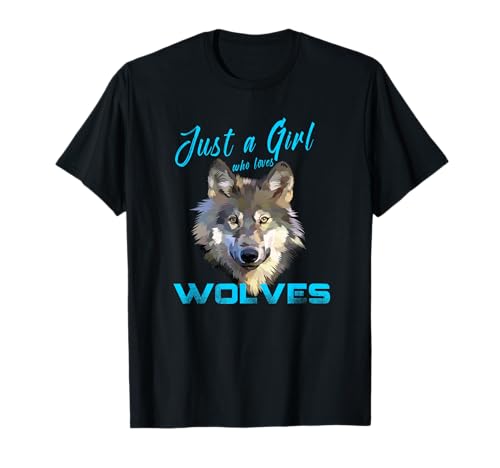Just A Girl Loves Wolves Süß Wolf Geschenk Mädchen Kinder T-Shirt Just A Girl Loves Wolves Süß Wolf Geschenk Mädchen Kinder T-Shirt von Lustiges Geburtstagsgeschenk für Mädchen Co.