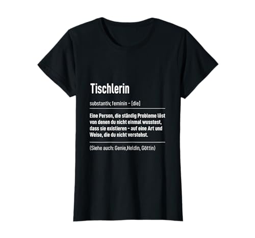 Lustiges Geschenk Kollege Arbeitskollegen Arbeit Beruf Spruch Job Tischler Schreiner Definition Tischlerin T-Shirt Damen S Schwarz Klassisches T-Shirt mit V-Ausschnitt und kurzen Ärmeln Lustiges Geschenk Kollege Arbeitskollegen Arbeit Beruf Spruch Job Tischler Schreiner Definition Tischlerin T-Shirt Damen S Schwarz Klassisches T-Shirt mit V-Ausschnitt und kurzen Ärmeln von Lustiges Geschenk Kollege Arbeitskollegen Arbeit