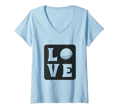 Damen Golf Liebe Motiv für Golf liebende Golfer und Golf Motiv T-Shirt mit V-Ausschnitt von Lustiges Golf Liebe Motiv mit Golf Liebe Spruch