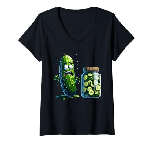 Damen Pickle Gurkenliebhaber lustige Gurke T-Shirt mit V-Ausschnitt Damen Pickle Gurkenliebhaber lustige Gurke T-Shirt mit V-Ausschnitt von Lustiges Gurke Outfit & Gurkenliebhaber Sprüche