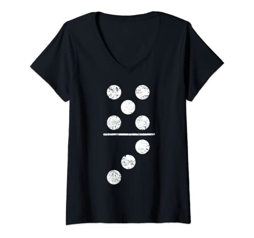 Damen Domino Game TShirt Baustein passend T-Shirt mit V-Ausschnitt Damen Domino Game TShirt Baustein passend T-Shirt mit V-Ausschnitt von Lustiges Halloween-Paar-Kostüm