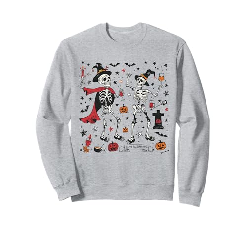 Tanzende Skelette Lustige gruselige Halloween Männer Jungen Sweatshirt von Lustiges Halloween Skelett Tanzende Jungen Kinder