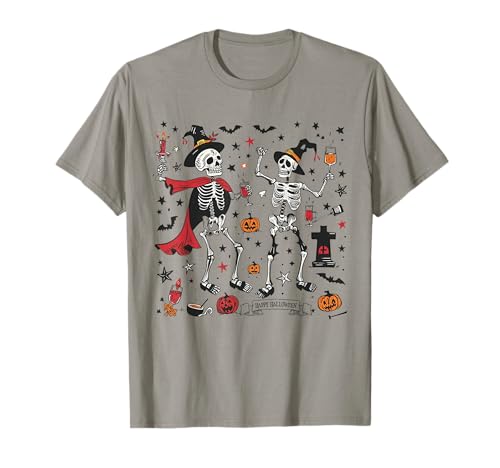 Tanzende Skelette Lustige gruselige Halloween Männer Jungen T-Shirt von Lustiges Halloween Skelett Tanzende Jungen Kinder