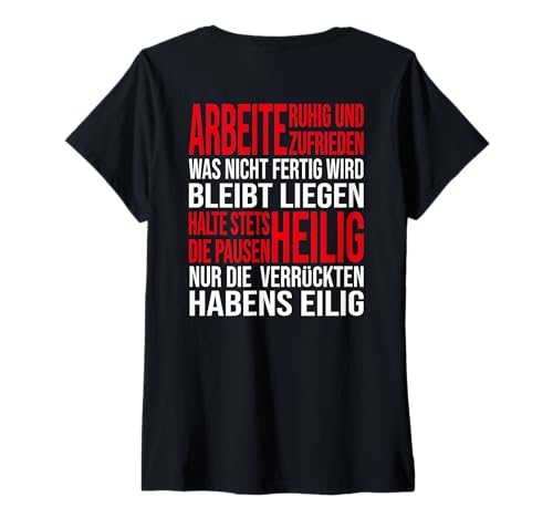 Damen Leise arbeiten und zufriedene Handwerker, Bauwerkstatt T-Shirt mit V-Ausschnitt Damen Leise arbeiten und zufriedene Handwerker, Bauwerkstatt T-Shirt mit V-Ausschnitt von Lustiges Handwerker Sprüche