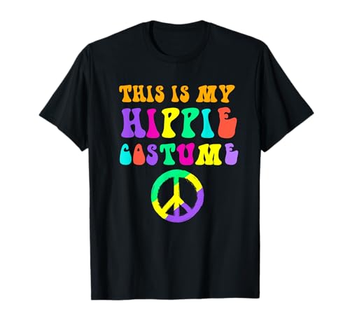 Lustige Hippie-Kostüm mit Friedenszeichen für Damen Herren T-Shirt Lustige Hippie-Kostüm mit Friedenszeichen für Damen Herren T-Shirt von Lustiges Hippie Kostüm Co.
