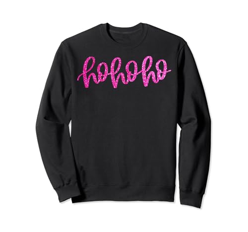 Lustige Weihnachten Hohoho Pink Damen Mädchen Sweatshirt von Lustiges Hohoho-Frauenmädchen
