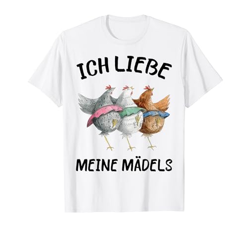 Lustiges Huhn Ich liebe meine Mädels Vintage Geflügel Hahn T-Shirt Lustiges Huhn Ich liebe meine Mädels Vintage Geflügel Hahn T-Shirt von Lustiges Huhn Hühner Landwirt Vintage Retro Outfit