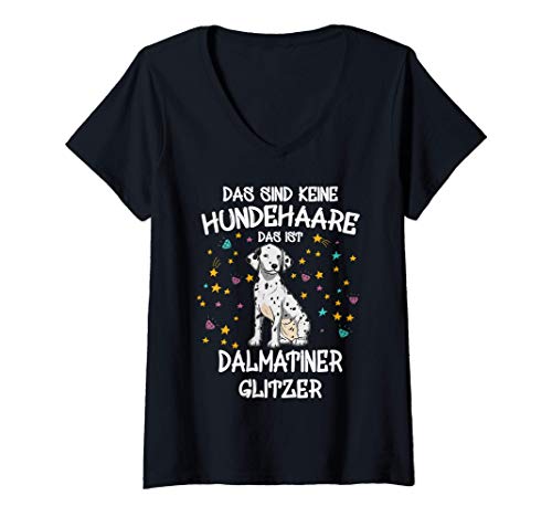 Damen Dalmatiner Glitzer Hundehalter Hundebesitzer Geschenk Hunde T-Shirt mit V-Ausschnitt Damen Dalmatiner Glitzer Hundehalter Hundebesitzer Geschenk Hunde T-Shirt mit V-Ausschnitt von Lustiges Hund Dalmatiner Geschenkidee