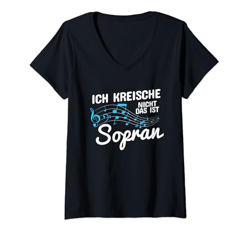Damen Ich Kreische Nicht Das Ist Sopran Sopranistin Chor Singen T-Shirt mit V-Ausschnitt Damen Ich Kreische Nicht Das Ist Sopran Sopranistin Chor Singen T-Shirt mit V-Ausschnitt von Lustiges Ich Kreische Nicht Das Ist Sopran Design
