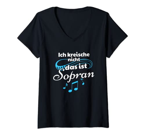 Damen Ich Kreische Nicht Das Ist Sopran Sopranistin Chor Singen T-Shirt mit V-Ausschnitt Damen Ich Kreische Nicht Das Ist Sopran Sopranistin Chor Singen T-Shirt mit V-Ausschnitt von Lustiges Ich Kreische Nicht Das Ist Sopran Design