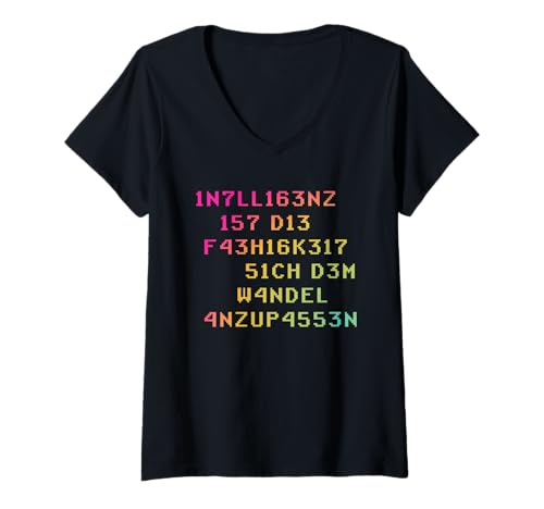 Damen Intelligenz ist die Fähigkeit, sich an die Veränderung anzupassen T-Shirt mit V-Ausschnitt Damen Intelligenz ist die Fähigkeit, sich an die Veränderung anzupassen T-Shirt mit V-Ausschnitt von Lustiges Informatiker Geschenk