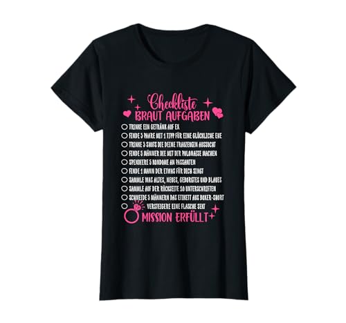 Junggesellinnenabschied Braut Aufgaben JGA Spiele Frauen T-Shirt Junggesellinnenabschied Braut Aufgaben JGA Spiele Frauen T-Shirt von Lustiges JGA Brautaufgaben Shirt by FreakyS