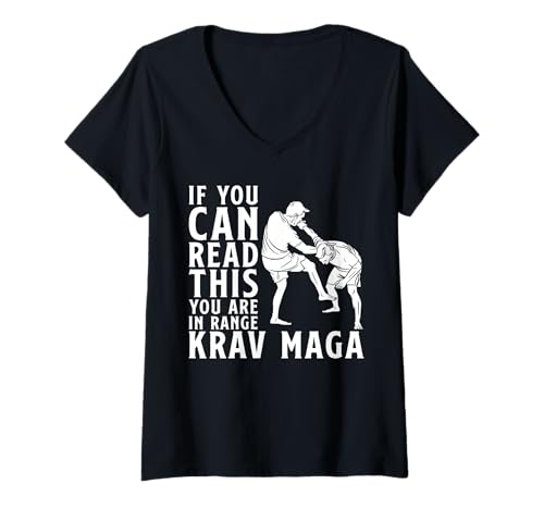 Damen If You Can Read This You Are In Range Krav MAGA Martial Arts T-Shirt mit V-Ausschnitt Damen If You Can Read This You Are In Range Krav MAGA Martial Arts T-Shirt mit V-Ausschnitt von Lustiges Kampfkunst Design Idee