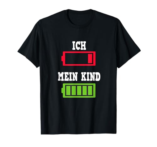 Mama Papa Akku Leer Kind Baby Ladebalken Batterie T-Shirt von Lustiges Kinder Erziehuing Gestresst Geschenk