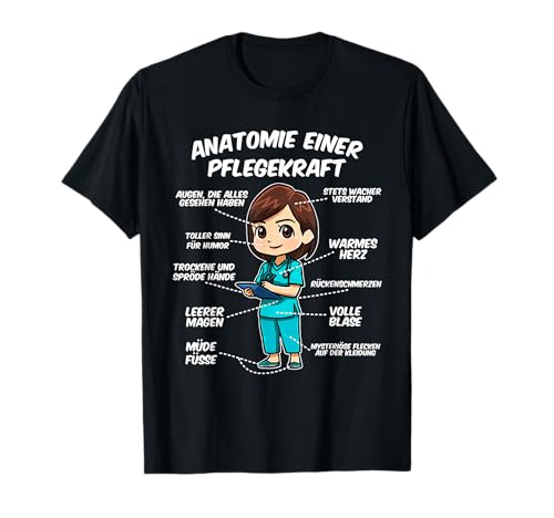 Lustiges Krankenpfleger Geschenkidee - Anatomie einer Pflegekraft T-Shirt - Männer - Unisex-Erwachsene - Schwarz - Klein - Kurzarm - T-Shirt Lustiges Krankenpfleger Geschenkidee - Anatomie einer Pflegekraft T-Shirt - Männer - Unisex-Erwachsene - Schwarz - Klein - Kurzarm - T-Shirt von Lustiges Krankenpfleger Geschenkidee