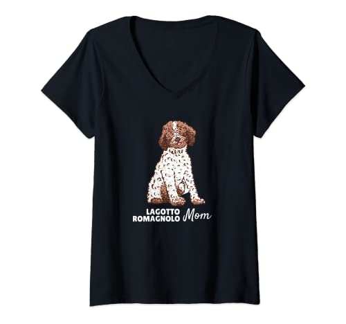 Damen Lagotto Romagnolo Wasserhund Trüffelhund Hundehalter Hunde T-Shirt mit V-Ausschnitt Damen Lagotto Romagnolo Wasserhund Trüffelhund Hundehalter Hunde T-Shirt mit V-Ausschnitt von Lustiges Lagotto Hundemotiv Hundebesitzer Humor