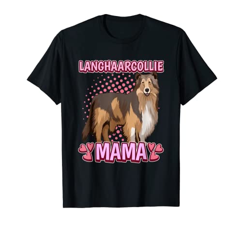 Damen Langhaarcollie Mama Collie Langhaarcollies T-Shirt Damen Langhaarcollie Mama Collie Langhaarcollies T-Shirt von Lustiges Langhaarcollie Zubehör