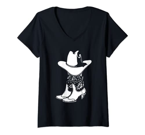 Damen Line Dance, Country Music, Western Design I Linedance T-Shirt mit V-Ausschnitt Damen Line Dance, Country Music, Western Design I Linedance T-Shirt mit V-Ausschnitt von Lustige Fun-Shirt Geschenk-Idee für Line-Dance