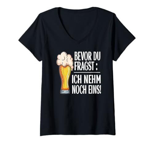 Damen Lustig Bier Herren - Bevor Du Fragst Ich nehm noch eins Fun T-Shirt mit V-Ausschnitt Damen Lustig Bier Herren - Bevor Du Fragst Ich nehm noch eins Fun T-Shirt mit V-Ausschnitt von Lustiges Männer Party Bier Alkohol Schnaps Saufen