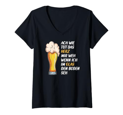 Damen Lustig Männer Bier Spruch Alkohol Saufen Spruch Biertrinker T-Shirt mit V-Ausschnitt Damen Lustig Männer Bier Spruch Alkohol Saufen Spruch Biertrinker T-Shirt mit V-Ausschnitt von Lustiges Männer Party Bier Alkohol Schnaps Saufen