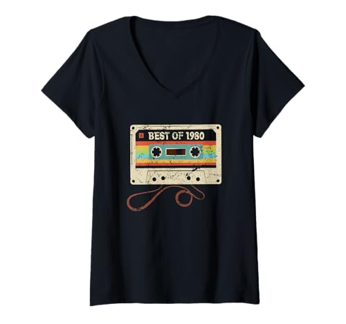 Damen Best Of 1980 45. Geburtstag 45 Jahre Geburtstag Mann Frau T-Shirt mit V-Ausschnitt Damen Best Of 1980 45. Geburtstag 45 Jahre Geburtstag Mann Frau T-Shirt mit V-Ausschnitt von Lustiges Männer & Frauen 45 Geburtstag Geschenke