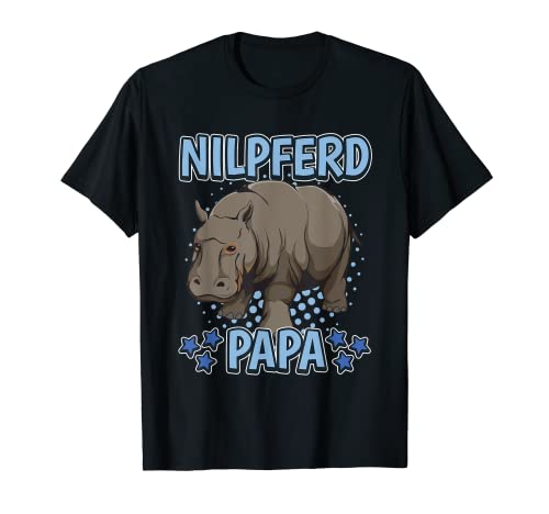 Herren Nilpferd Papa Vater Vatertag Flusspferd Nilpferde T-Shirt Herren Nilpferd Papa Vater Vatertag Flusspferd Nilpferde T-Shirt von Lustiges Nilpferd Zeug