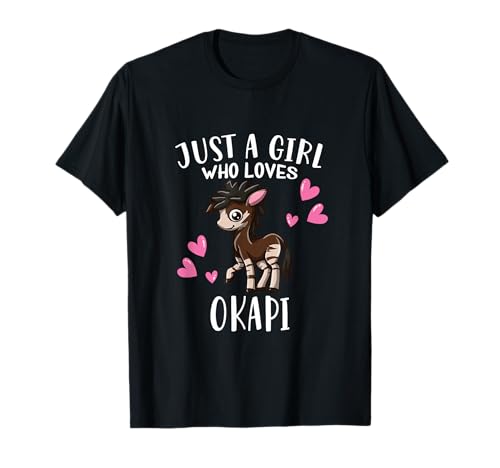 Lustige Okapi Liebhaber Just A Girl Who Loves Okapi T-Shirt von Lustiges Okapi Kostüm Geschenk für Mädchen