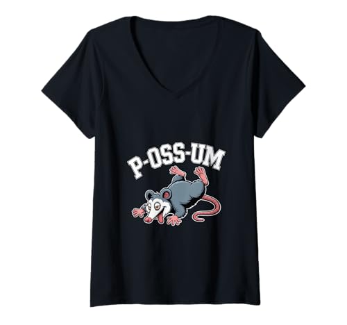 Damen P-OSS-UM Opossum Humor Lustiges Possum Spruch T-Shirt mit V-Ausschnitt Damen P-OSS-UM Opossum Humor Lustiges Possum Spruch T-Shirt mit V-Ausschnitt von Lustiges Opossum Humor Spruch Possum Tierwitz