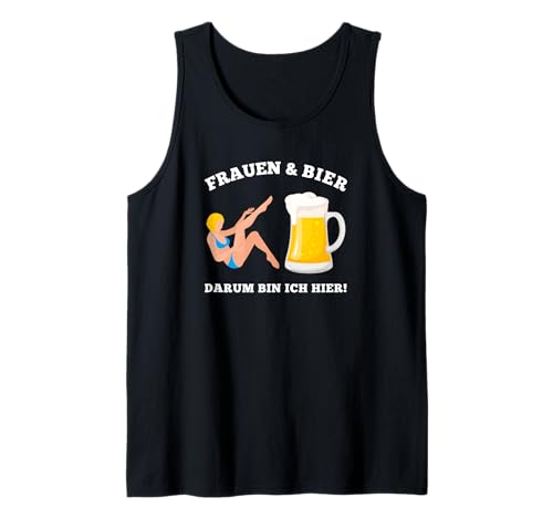 Herren Frauen Bier Party Oktoberfest Mallorca JGA Party Urlaub Tank Top von Lustiges Party Outfit Design Herren Spruch Humor