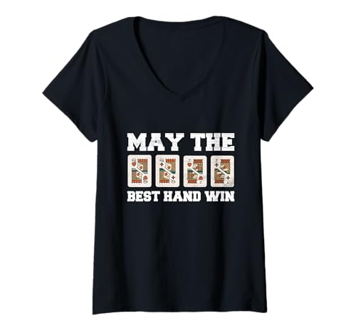 Damen Benoggel Kartenspiele - Binokel Gruppe - Benoggl Turnier T-Shirt mit V-Ausschnitt von Lustiges Pinochle Spiel Design