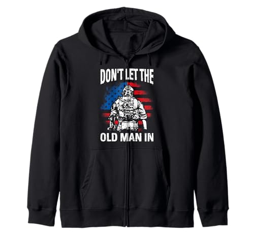 Don't LET The Old Man IN Witziges Retro-Militär Kapuzenjacke von Lustiges Retro-Militärdesign