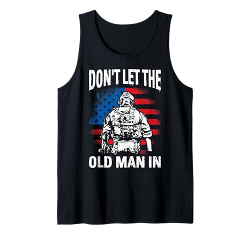 Herren Don't LET The Old Man IN Witziges Retro-Militär Tank Top von Lustiges Retro-Militärdesign