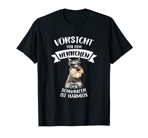 Herren Vorsicht Vor Dem Herrchen Der Schnauzer Ist Harmlos Gassi T-Shirt Herren Vorsicht Vor Dem Herrchen Der Schnauzer Ist Harmlos Gassi T-Shirt von Lustiges Schnauzer Geschenk Für Hunde Papas