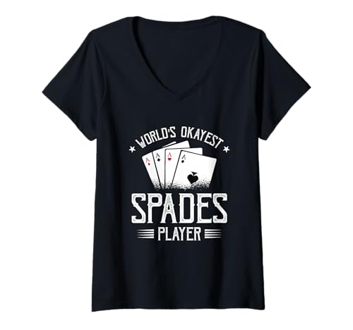Damen Spades Turnier Gear Für Männer Frauen Apparel Kartenspiel T-Shirt mit V-Ausschnitt Damen Spades Turnier Gear Für Männer Frauen Apparel Kartenspiel T-Shirt mit V-Ausschnitt von Lustiges Spades Tee Für Männer Frauen