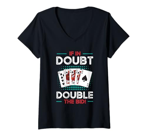 Damen Bridge Spieler Accessories Kartenspiel Spieleabend T-Shirt mit V-Ausschnitt Damen Bridge Spieler Accessories Kartenspiel Spieleabend T-Shirt mit V-Ausschnitt von Lustiges Spielkarten Bridge Design Männer Frauen