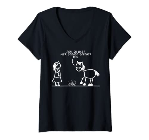 Damen Ach du hast hier gefegt lustiges Pferde Reiten Stall T-Shirt mit V-Ausschnitt Damen Ach du hast hier gefegt lustiges Pferde Reiten Stall T-Shirt mit V-Ausschnitt von Lustiges Stall ausmisten Design