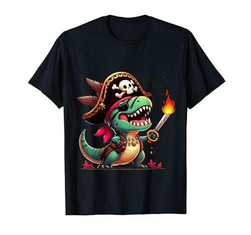 T-Rex Pirat Kostüm Fasching Karneval Dino Kind Verkleidung T-Shirt T-Rex Pirat Kostüm Fasching Karneval Dino Kind Verkleidung T-Shirt von Lustiges T-Rex Pirat Kostüm Kinder Geschenk