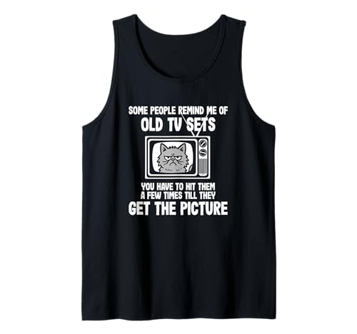 Herren Einige Leute erinnern Mich an alte TV -Sets lustige Katze Tank Top Herren Einige Leute erinnern Mich an alte TV -Sets lustige Katze Tank Top von Lustiges TV -Retro -Humor -Zitat