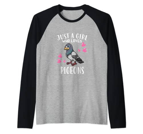 Lustige Tauben Liebhaber Just A Girl Who Loves Pigeons Raglan Lustige Tauben Liebhaber Just A Girl Who Loves Pigeons Raglan von Lustiges Tauben Kostüm Geschenk für Mädchen