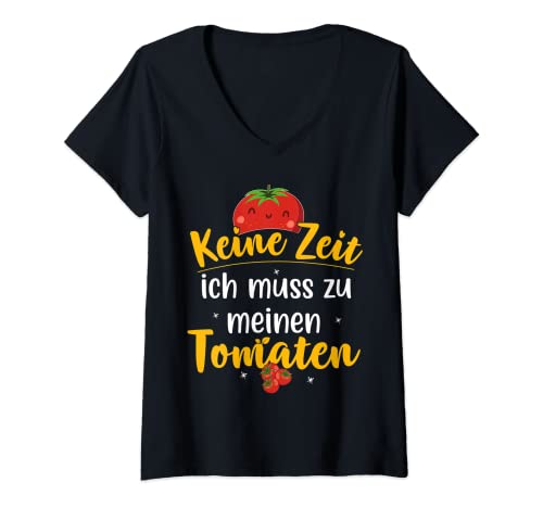 Damen Tomate Keine Zeit Garten Ruft Gärtnerin Hobbygärtner Tomaten T-Shirt mit V-Ausschnitt Damen Tomate Keine Zeit Garten Ruft Gärtnerin Hobbygärtner Tomaten T-Shirt mit V-Ausschnitt von Lustiges Tomaten Gärtnerinnen Kleingarten Motive